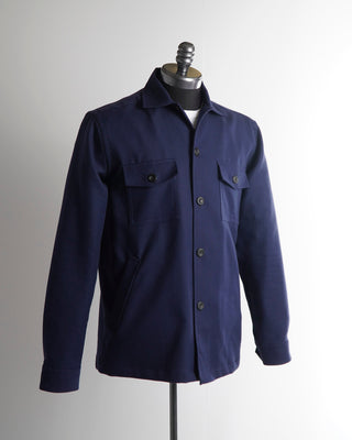 Eton Navy Two Face Cotton Twill Relaxed Fit Overshirt