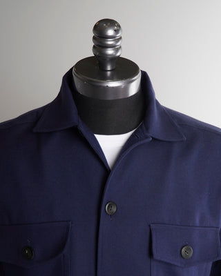 Eton Navy Two Face Cotton Twill Fit Overshirt