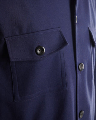 Eton Navy Two Face Cotton Relaxed Fit Overshirt