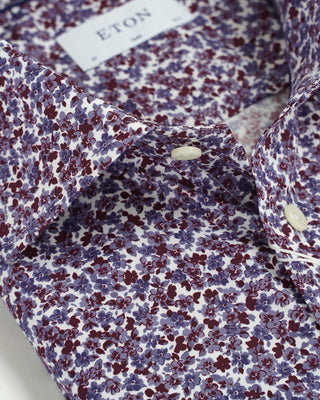 Eton Purple Floral Poplin Slim Shirt