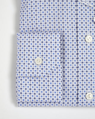 Eton Blue Medallion Print Contemporary Shirt