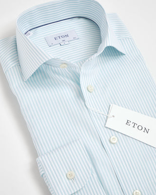 Eton Green Bengal Stripe Oxford Slim Shirt 