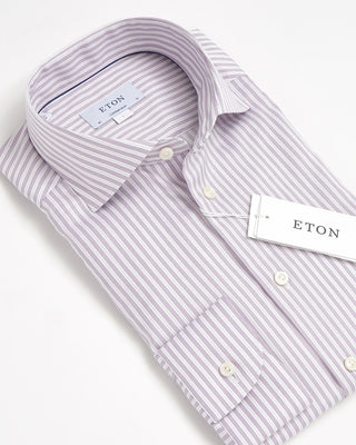 Eton Purple Stripe Stretch Contemporary Shirt 1000456571