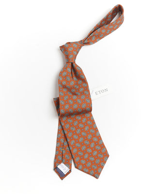 Eton Orange Neat Pattern Printed Tie 