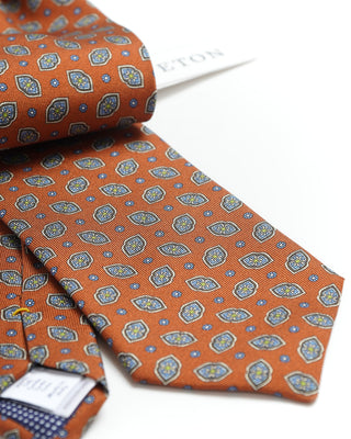 Eton Orange Neat Printed Silk Tie 