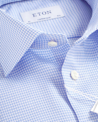 Eton Light Blue Check Dobby Contemporary Shirt