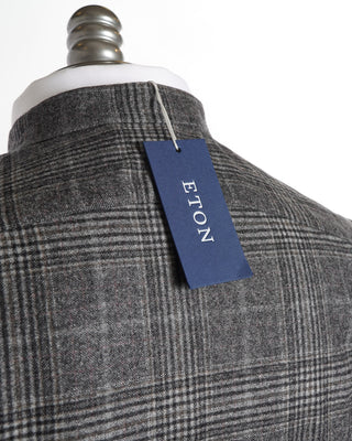 Eton Grey Check Wool Cashmere Vest 