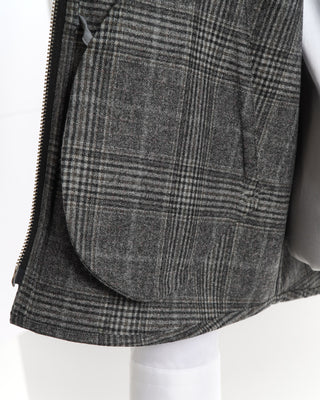 Eton Check Twill Wool Cashmere Vest Pocket