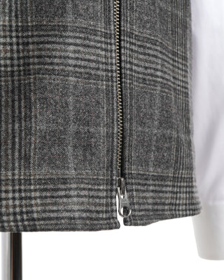 Eton Grey Check Twill Wool Cashmere Vest 