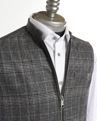 Eton Grey Check Wool Cashmere Vest 