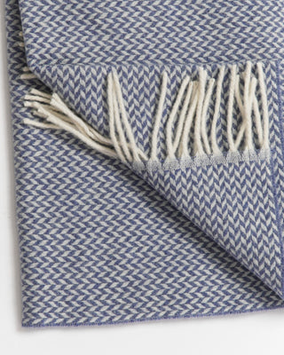 Herringbone Wool Scarf / Blue