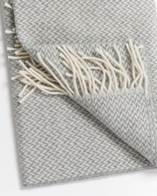 Herringbone Wool Scarf / Light Grey