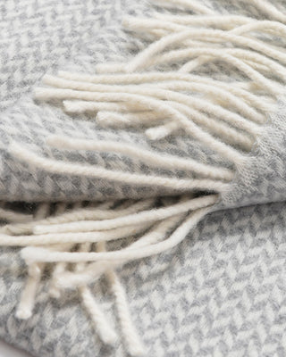 Herringbone Wool Scarf / Light Grey