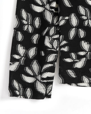 Eton Black Knit Jacquard Floral Print Shirt 
