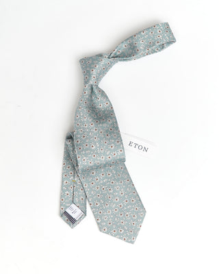 Eton Green Floral Silk Tie