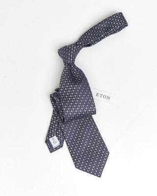 Eton Navy Geometric Silk Tie