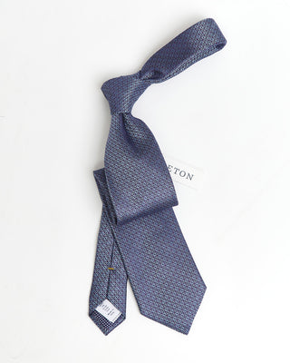 Eton Blue Micro Floral Print Tie 