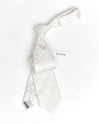Eton Off White Geometric Silk Blend Tie