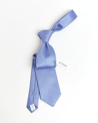 Eton Micro Print Silk tie blue