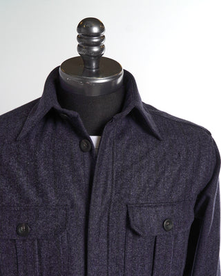 Stripe Twill Wool Cashmere Overshirt
