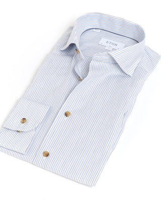 Striped Blue & Grey Oxford Slim Shirt