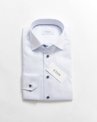 Eton Light Blue Striped Twill Slim Shirt