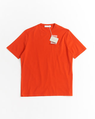 Filippo De Laurentiis Red Washed Cotton Crewneck T-Shirt