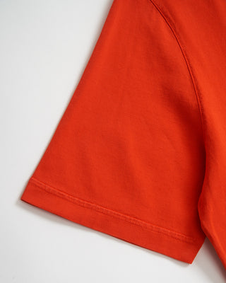 Filippo De Laurentiis Red Garment Washed Cotton Crewneck T-Shirt