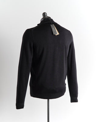 Ferrante Charcoal Grey 12 Gauge Garment Dyed Wool Sweater