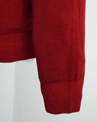 Ferrante Red 12 Gauge Quarter Zip Garment Dyed Sweater