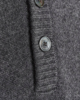 100% Cashmere 7 Gauge Button Mock Sweater