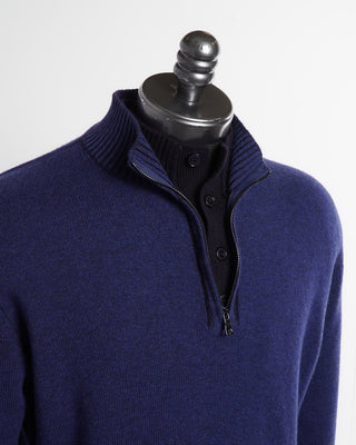 Merino Wool Zip Mock Insert Sweater