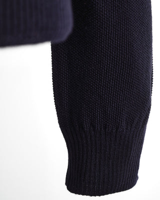 Filippo De Laurentiis Midnight Seedstitch Merino Wool Long Sleeve Polo