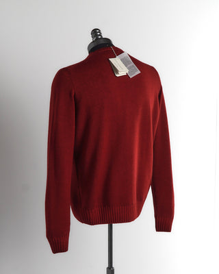 Filippo De Laurentiis Red 10 Gauge Merino Crewneck Sweater