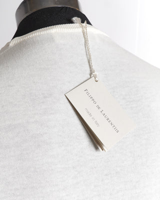 Filippo De Laurentiis Cream Cotton Knit Crewneck T-Shirt