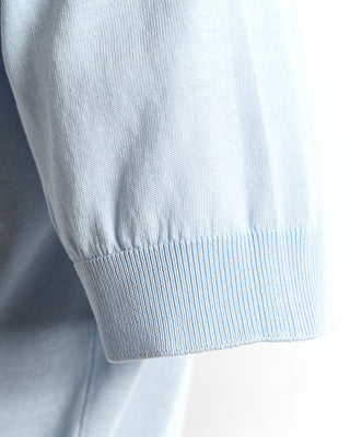 Filippo De Laurentiis Light Blue Knit Cotton Crewneck T-Shirt