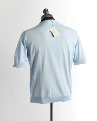 Filippo De Laurentiis Light Blue Cotton Crewneck T-Shirt