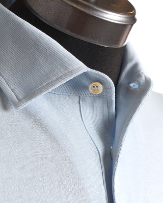 Filippo De Laurentiis Light Blue Cotton Polo Shirt 