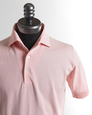 Filippo De Laurentiis Pink Crepe Cotton Polo Shirt 