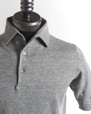Filippo De Laurentiis Grey Linen Polo Shirt 