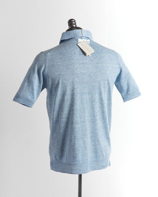Standup Collar Linen Polo Shirt