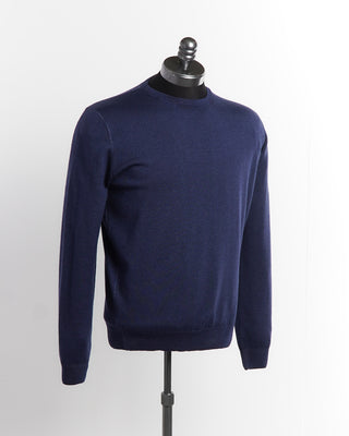 Filippo De Laurentiis Cobalt Blue 12 Gauge Merino Crewneck Sweater
