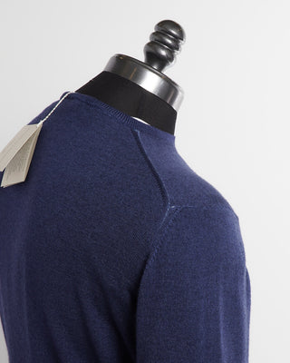 Filippo De Laurentiis Cobalt Blue Merino Crewneck Sweater