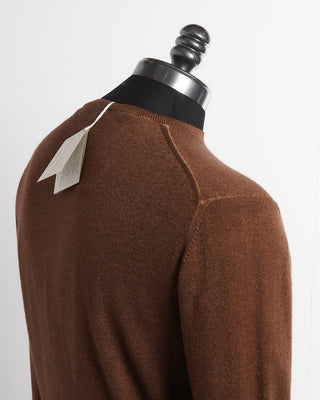 Filippo De Laurentiis Cognac Merino Crewneck Sweater