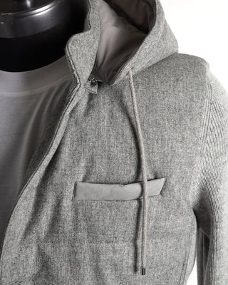 Gran Sasso Light Grey Hybrid Sartorial Sweater Jacket Pockrt