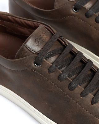 Good Man Brand Edge Lo Top Brown Pull Up Leather Sneakers Detail