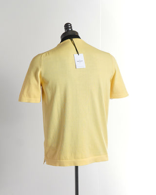 Gran Sasso Yellow Cotton Dress Crewneck Collar T-Shirt