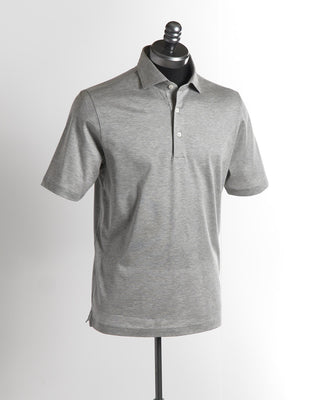 Gran Sasso Grey Mercerized Cotton Polo Shirt