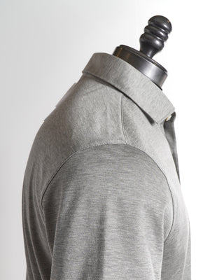 Gran Sasso Grey Lightweight Mercerized Cotton Polo Shirt