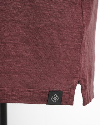 Gran Sasso Berry Stretch Linen Henley Short Sleeve T-Shirt 